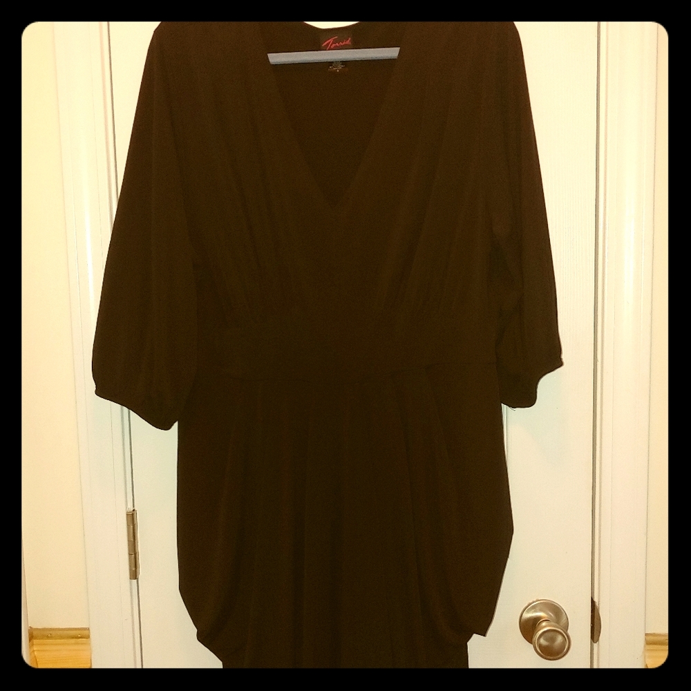 Black high waist pleated dress